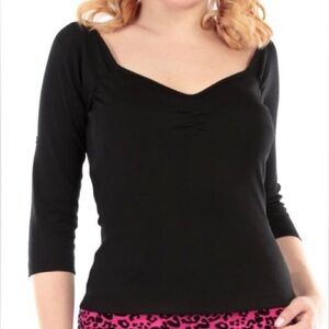 NWT Collectif Small Morgana Whimsigoth Retro Rockabilly Black Top Grease